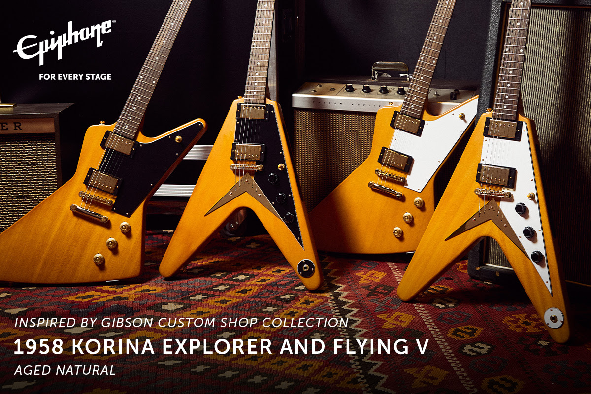 Epiphone 1958Flying V コリーナ Epiphone 1958 Korina Flying V - Antique Natural | Gino Guitars